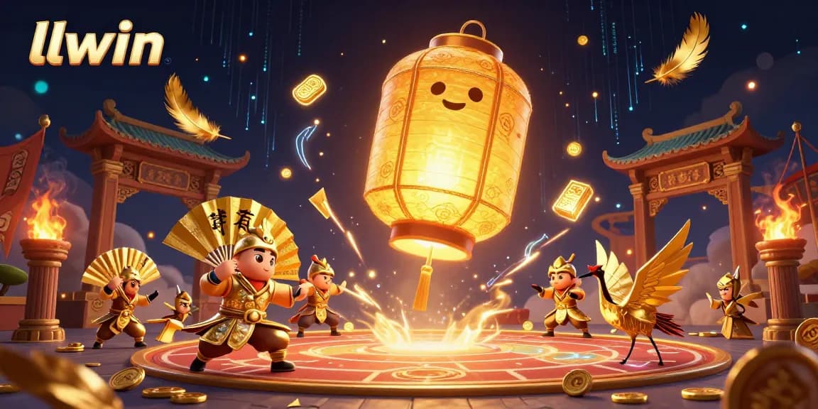 Experience thrilling gaming at llwin with a glowing lantern spirit surrounded by vibrant casino themes.