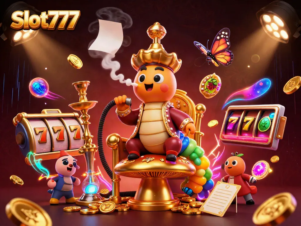 Spin the Slot777 reels with magical symbols in a vibrant casino scene