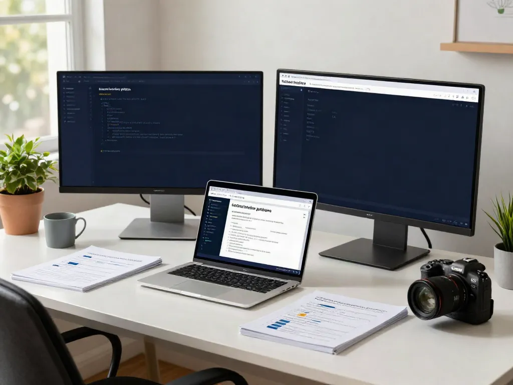 Website developer optimizing instant indexing strategies in a modern workspace