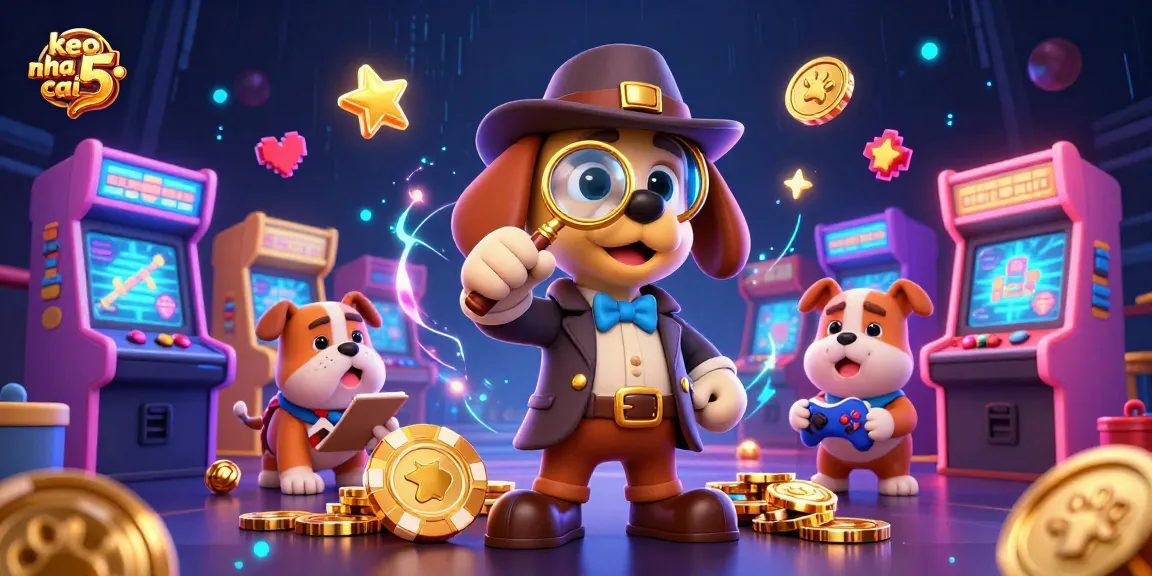 Engage in thrilling action with keo nha cai 5 as a detective investigates poker chip clues amid colorful casino elements.