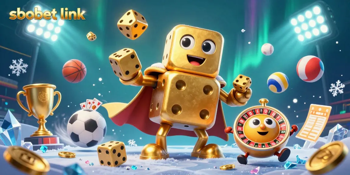 Experience the excitement of sbobet link with this dynamic 3D illustration showcasing sports betting action.