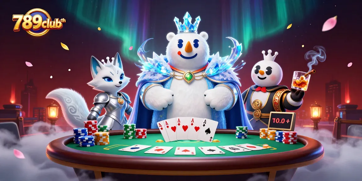 Engage in exciting gameplay at 789clubth with a dynamic 3D illustration featuring poker action and charismatic characters.