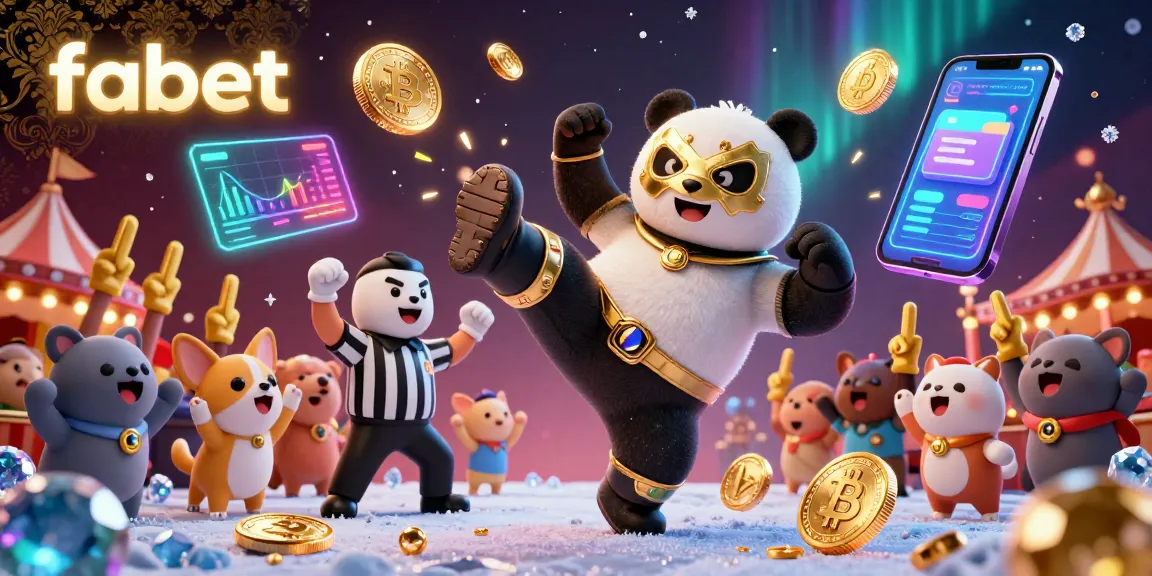 Experience excitement at fabet as a panda wrestler kicks off a thrilling gambling scene filled with crypto elements.